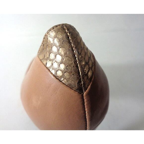 SAM EDELMAN Yasmaine 9M Nude with Gold Trim Leather Stiletto Pump Shoes - Picture 7 of 7